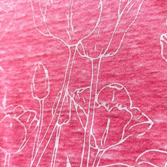 Avenue Pink Floral Embellished Short Sleeve Top Cotton Blend Womens Size 14/16 - Picture 5 of 7